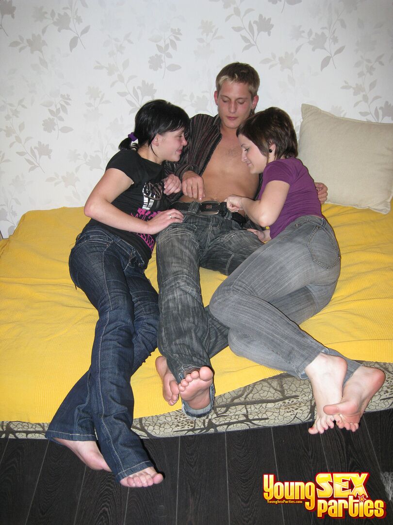 TWO YOUNG PUSSIES, ONE TIRELESS COCK