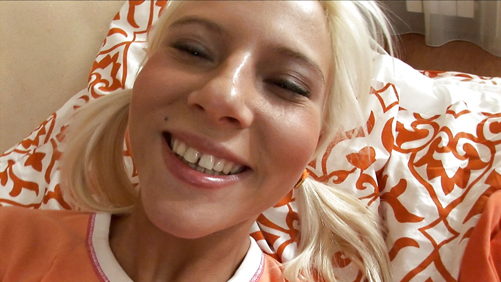 Sexy Oiled Up Blonde Teen Has Both Her Holes Stuffed