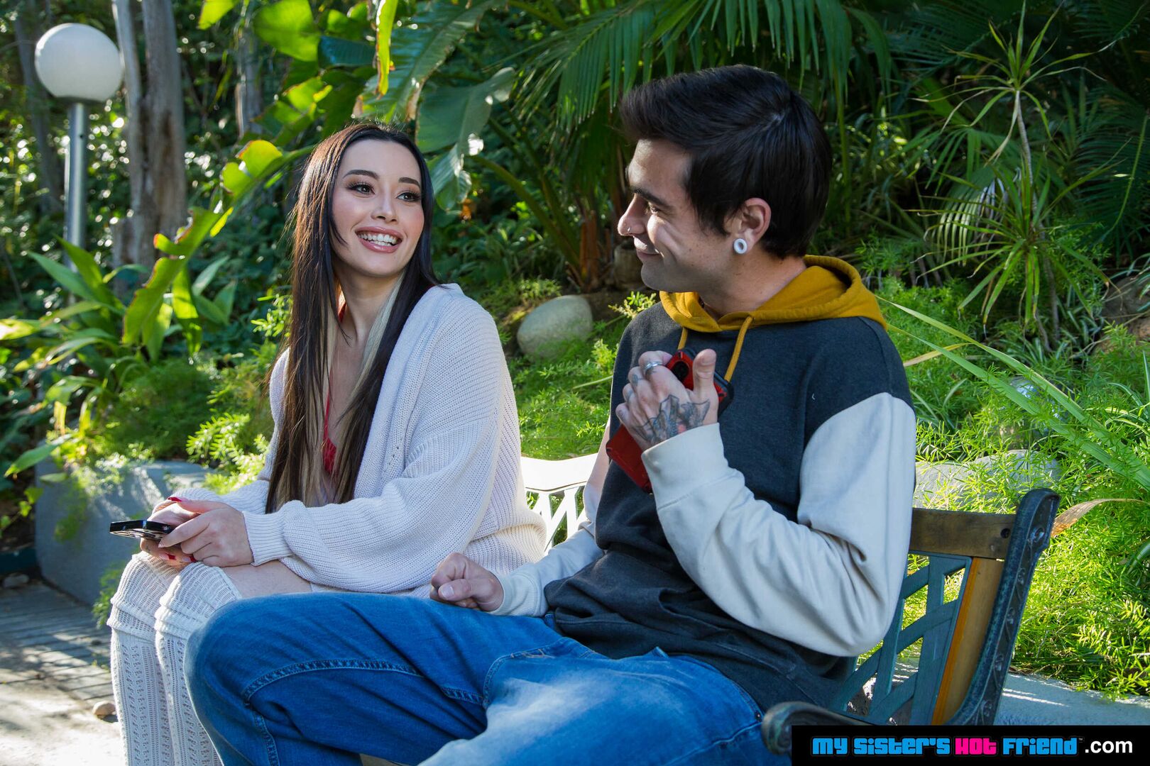Natural Latina Aria Lee gets fucked by friend's brother in his dorm room