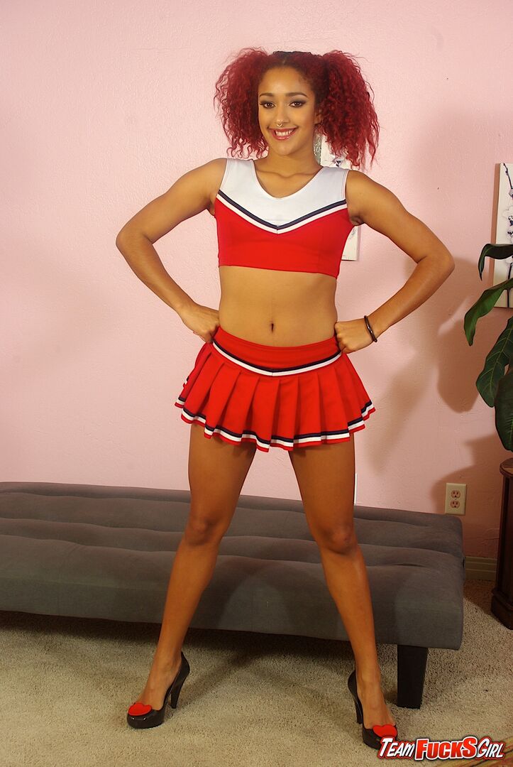 Cheerleader Takes Them All for Team Fuck