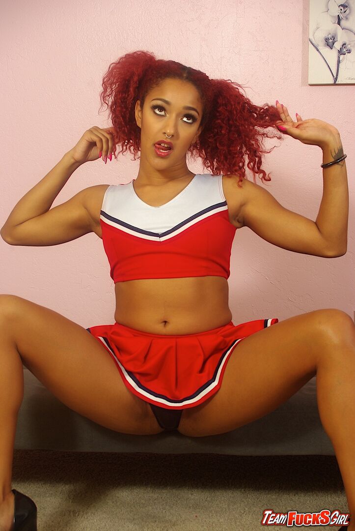 Cheerleader Takes Them All for Team Fuck