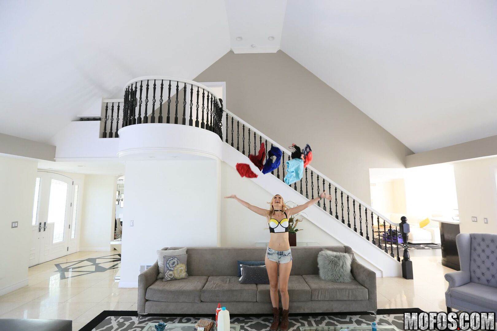 Athletic Blonde Plays with Sextoys