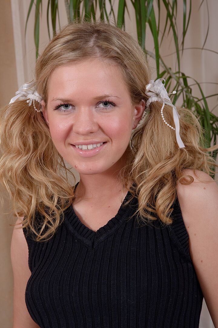 Pretty Pig-Tailed Teen Finds Out She's a Swallower!