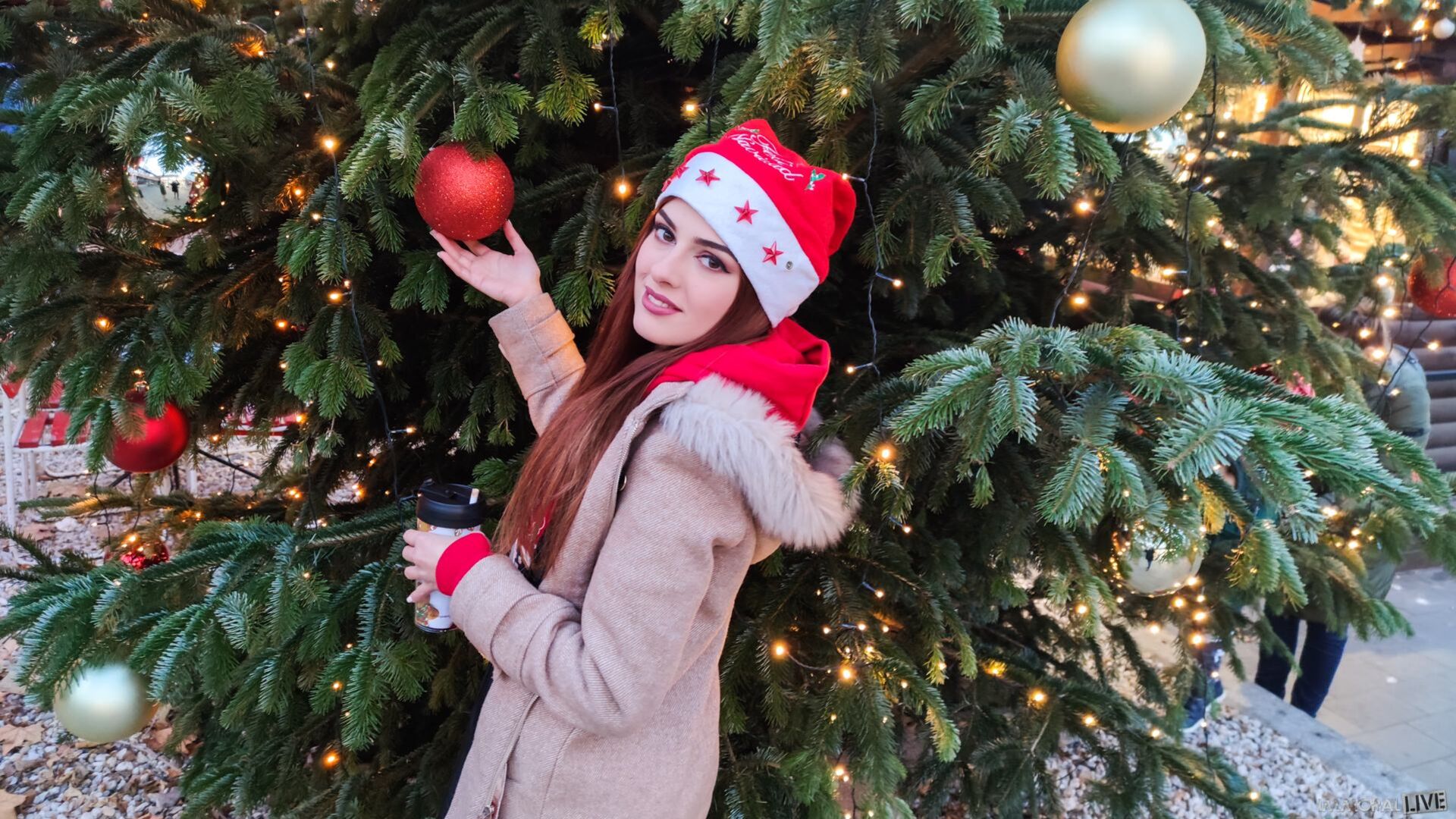 Cheating Redhead with Super Tight Pussy from Christmas Market Makes Two Men Cum Early