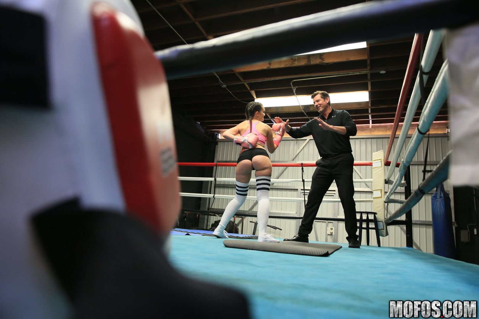 Boxing Brunette Fucks in the Ring