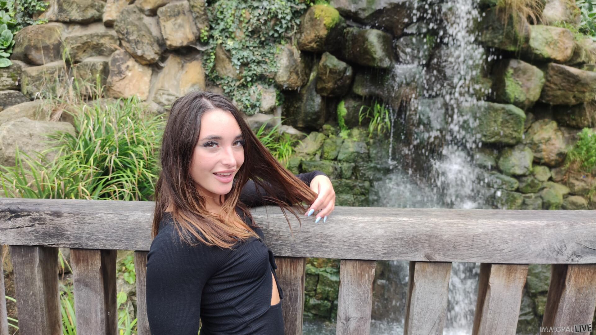 Big Booty Italian Cutie Watering in the Rain! - Part 1